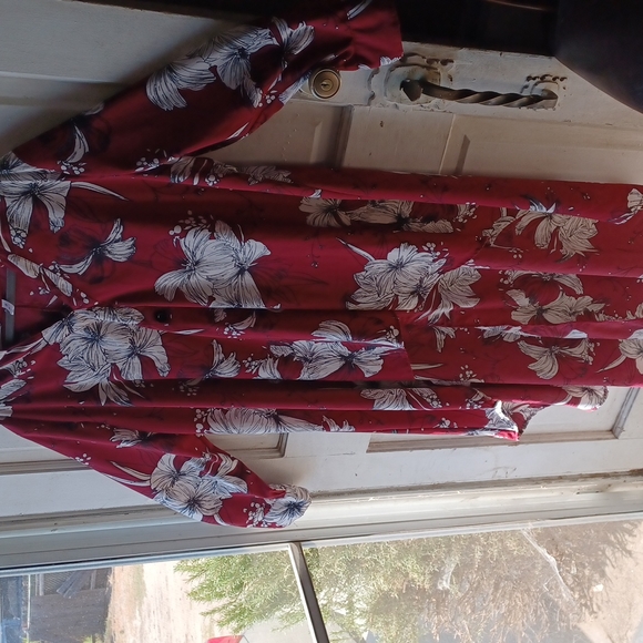 Rosedale Red Floral Longsleeve Dress size 4X - Picture 3 of 12